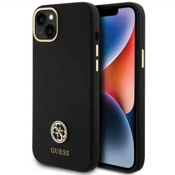 Guess Silicone Logo Strass - θήκη για Apple iPhone 15 Plus - Μαύρο