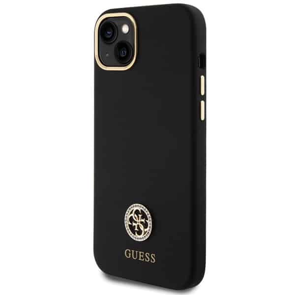 Guess Silicone Logo Strass - θήκη για Apple iPhone 15 Plus - Μαύρο - Image 2