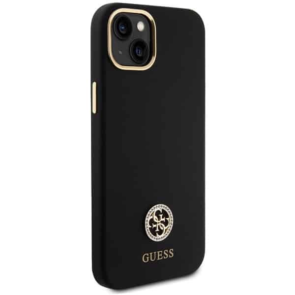 Guess Silicone Logo Strass - θήκη για Apple iPhone 15 Plus - Μαύρο - Image 4