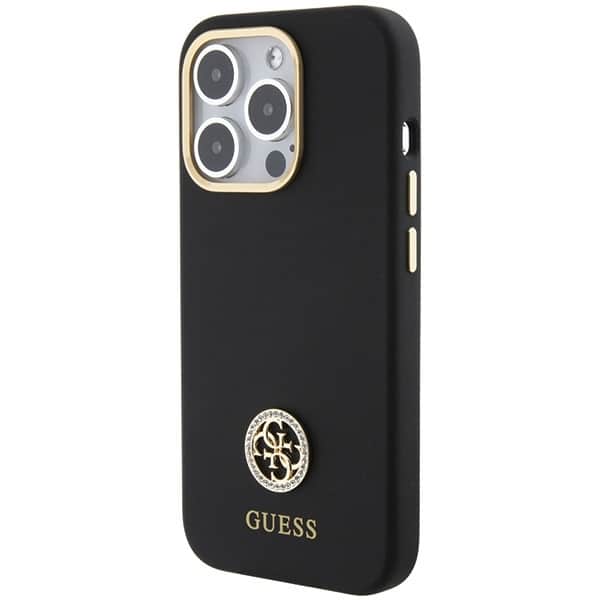 Guess Silicone Logo Strass - θήκη για Apple iPhone 15 Pro - Μαύρο - Image 2