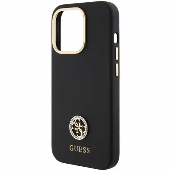 Guess Silicone Logo Strass - θήκη για Apple iPhone 15 Pro - Μαύρο - Image 6