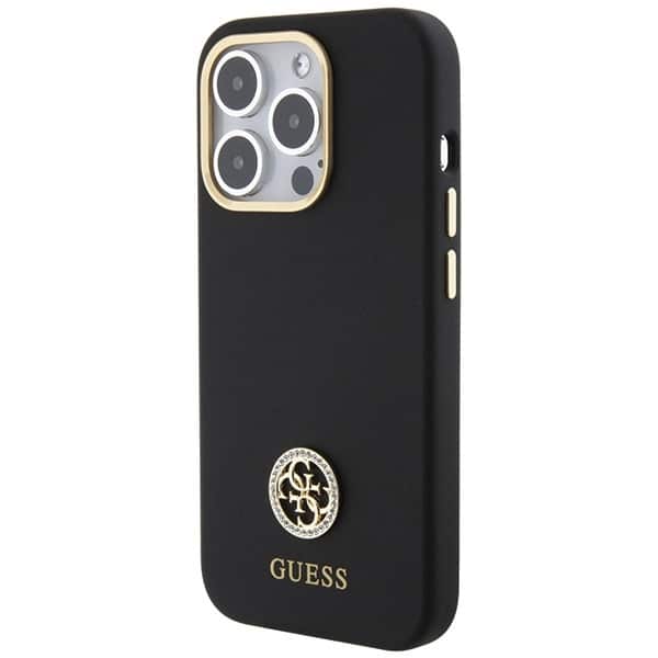 Guess Silicone Logo Strass - θήκη για Apple iPhone 15 Pro Max - Μαύρο - Image 2