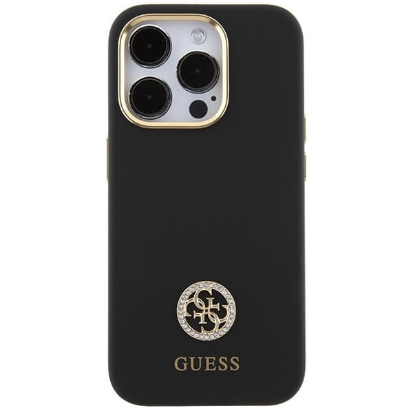 Guess Silicone Logo Strass - θήκη για Apple iPhone 15 Pro Max - Μαύρο - Image 3