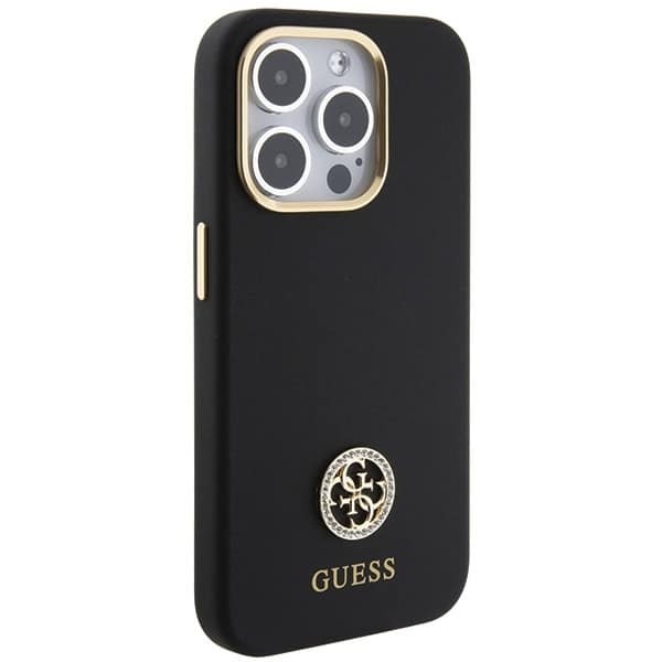 Guess Silicone Logo Strass - θήκη για Apple iPhone 15 Pro Max - Μαύρο - Image 4