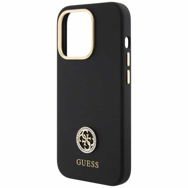 Guess Silicone Logo Strass - θήκη για Apple iPhone 15 Pro Max - Μαύρο - Image 6