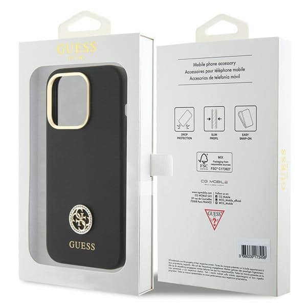 Guess Silicone Logo Strass - θήκη για Apple iPhone 15 Pro Max - Μαύρο - Image 8