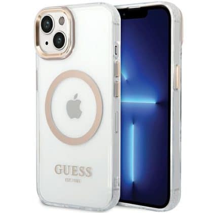 Guess Metal Outline - θήκη για Apple iPhone 15 Plus / 14 - Χρυσό