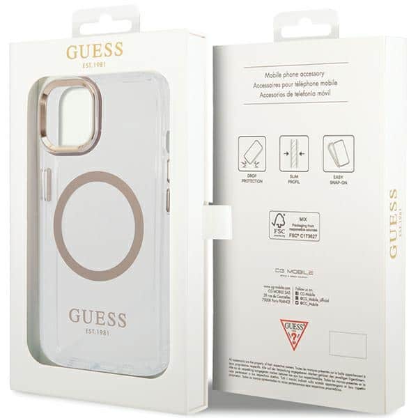 Guess Metal Outline - θήκη για Apple iPhone 15 Plus / 14 - Χρυσό - Image 8