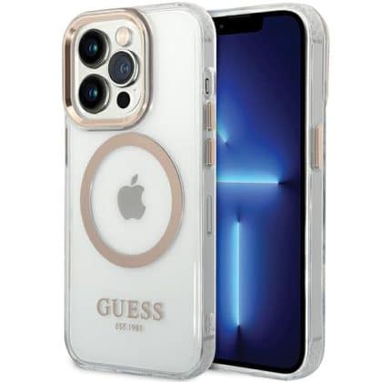 Guess Metal Outline MagSafe - θήκη για Apple iPhone 15 Pro - Χρυσό