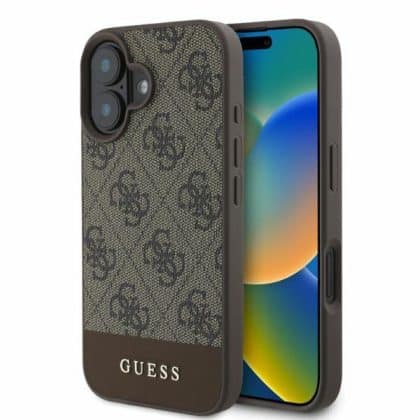 Guess 4G Bottom Stripe - θήκη για Apple iPhone 16 - Καφέ