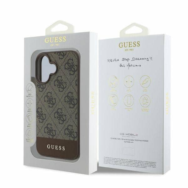 Guess 4G Bottom Stripe - θήκη για Apple iPhone 16 - Καφέ - Image 5