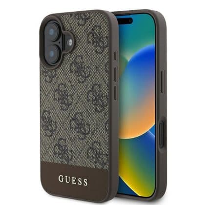 Guess 4G Bottom Stripe - θήκη για Apple iPhone 16 Plus - Καφέ