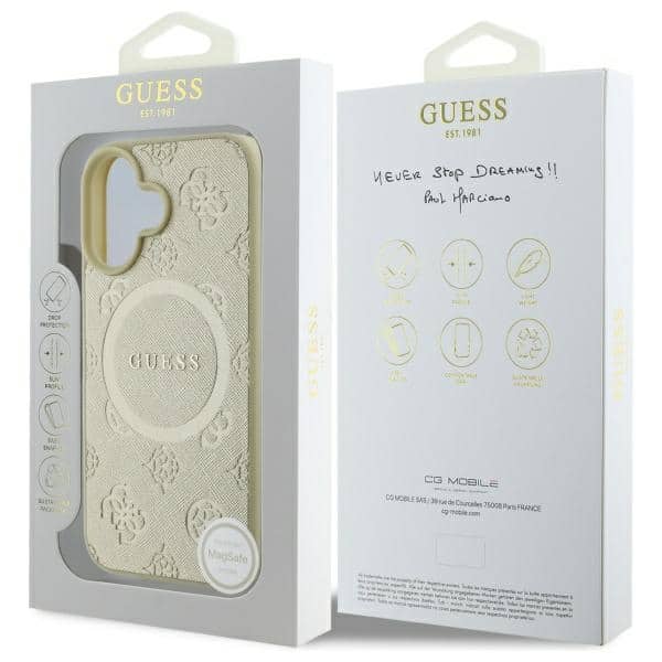 Guess Saffiano Peony Classic Logo MagSafe - θήκη για Apple iPhone 16 - Χρυσό - Image 8