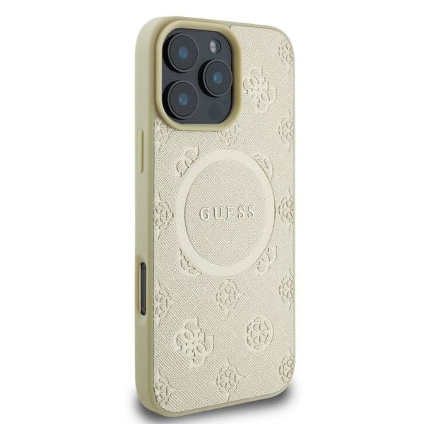 Guess Saffiano Peony Classic Logo MagSafe - θήκη για Apple iPhone 16 Pro - Χρυσό - Image 2