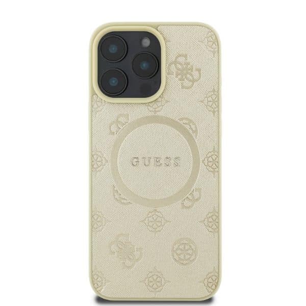 Guess Saffiano Peony Classic Logo MagSafe - θήκη για Apple iPhone 16 Pro - Χρυσό - Image 3