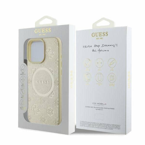 Guess Saffiano Peony Classic Logo MagSafe - θήκη για Apple iPhone 16 Pro - Χρυσό - Image 4