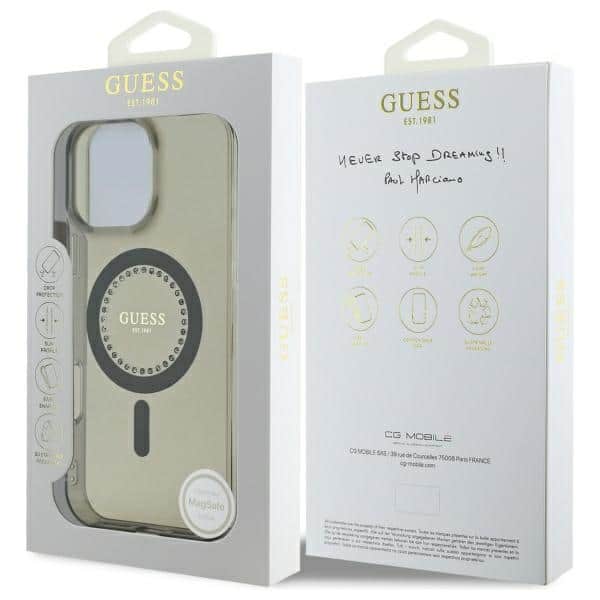 Guess IML Rhinestones MagSafe - θήκη για Apple iPhone 16 Pro - Μαύρο - Image 8