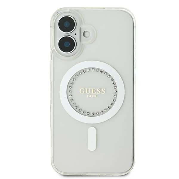 Guess IML Rhinestones MagSafe - θήκη για Apple iPhone 16 - Λευκό - Image 3