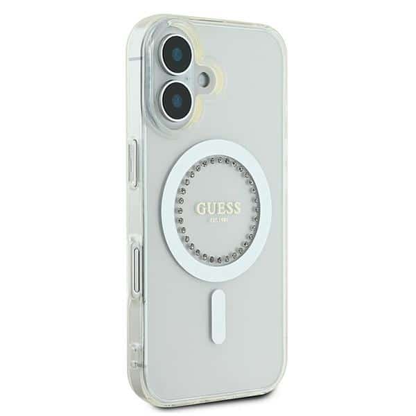 Guess IML Rhinestones MagSafe - θήκη για Apple iPhone 16 - Λευκό - Image 4