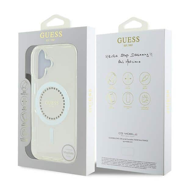 Guess IML Rhinestones MagSafe - θήκη για Apple iPhone 16 - Λευκό - Image 8