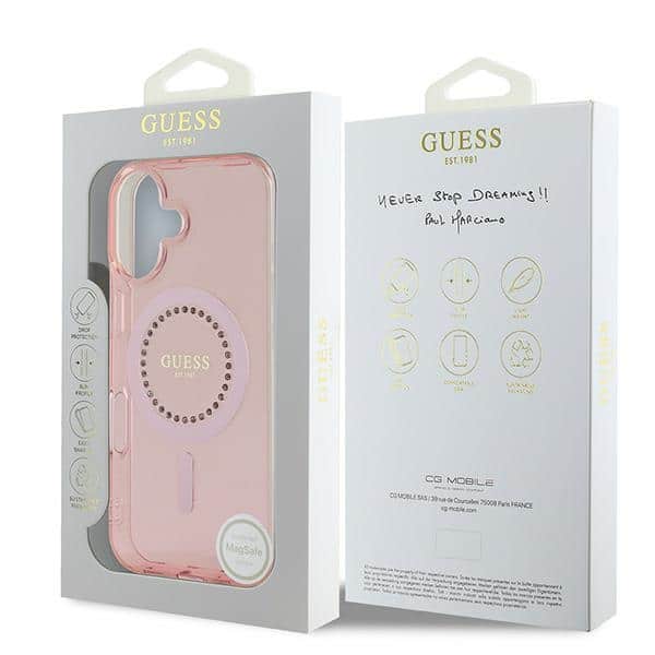 Guess IML Rhinestones MagSafe - θήκη για Apple iPhone 16 - Ροζ - Image 8