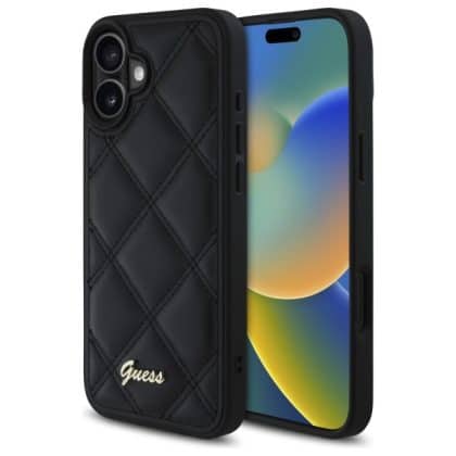 Guess Καπιτονέ Μεταλλικό - θήκη για Apple iPhone 16 Plus - Μαύρο