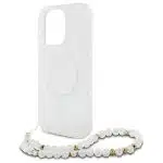 Guess IML Glitter With Pearl Strap MagSafe - θήκη για Apple iPhone 16 Pro - Διάφανο - Image 5