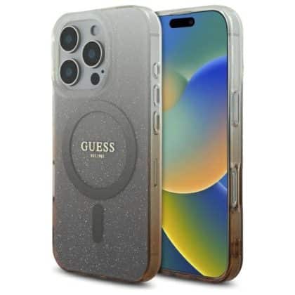 Guess IML Glitter Gradient MagSafe - θήκη για Apple iPhone 16 Pro - Καφέ