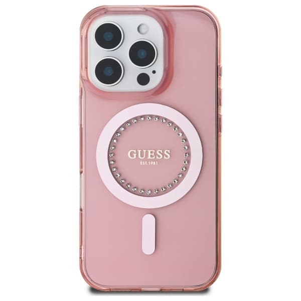 Guess IML Rhinestones MagSafe - θήκη για Apple iPhone 16 Pro - Ροζ - Image 3