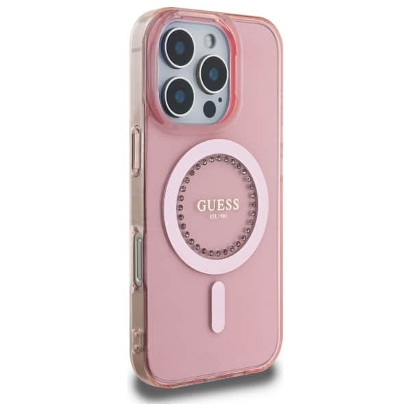 Guess IML Rhinestones MagSafe - θήκη για Apple iPhone 16 Pro - Ροζ - Image 4