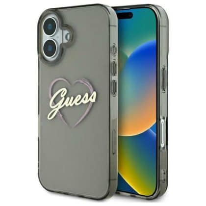 Guess IML Heart - θήκη για Apple iPhone 16 Plus - Μαύρο