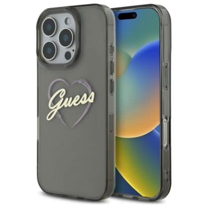 Guess IML Heart - θήκη για Apple iPhone 16 Pro Max - Μαύρο