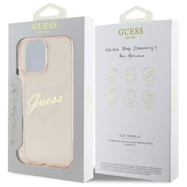 Guess IML Heart - θήκη για Apple iPhone 16 Pro - Ροζ - Image 8