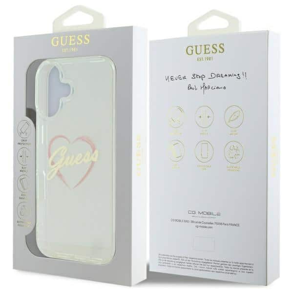 Guess IML Heart - θήκη για Apple iPhone 16 - Διάφανο - Image 8