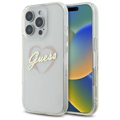 Guess IML Heart - θήκη για Apple iPhone 16 Pro - Διάφανο