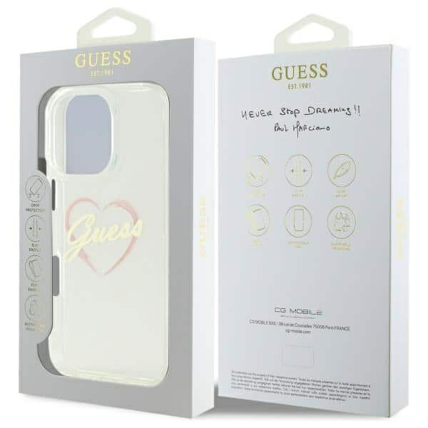 Guess IML Heart - θήκη για Apple iPhone 16 Pro Max - Διάφανο - Image 8