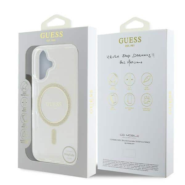 Guess IML Glitter Circle MagSafe - θήκη για Apple iPhone 16 - Διάφανο - Image 8