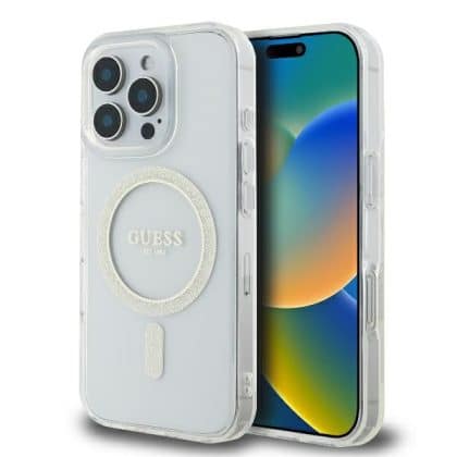 Guess IML Glitter Circle MagSafe - θήκη για Apple iPhone 16 Pro - Διάφανο