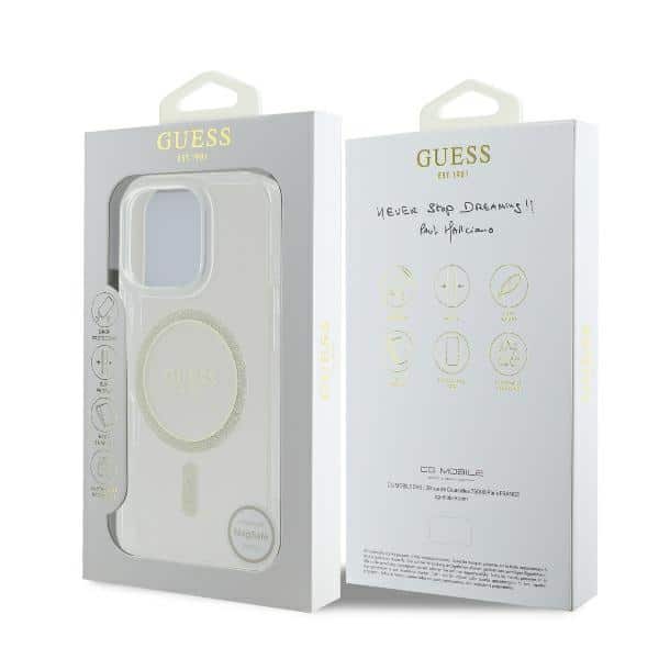 Guess IML Glitter Circle MagSafe - θήκη για Apple iPhone 16 Pro - Διάφανο - Image 8