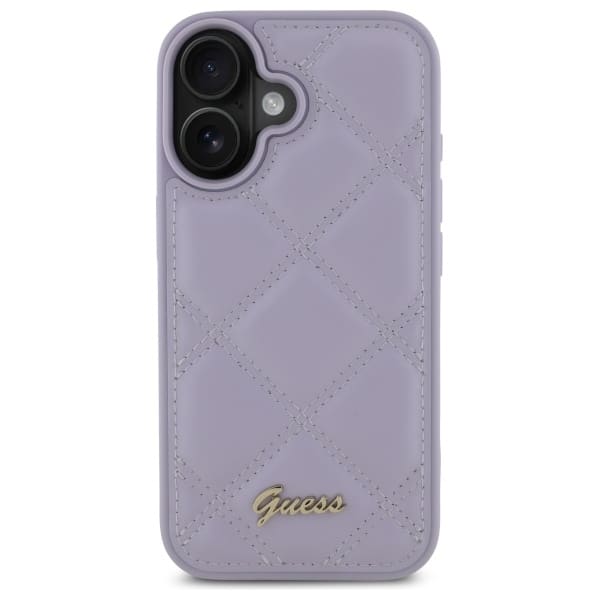 Guess Quilted Metal Logo - θήκη για Apple iPhone 16 - Μωβ - Image 3