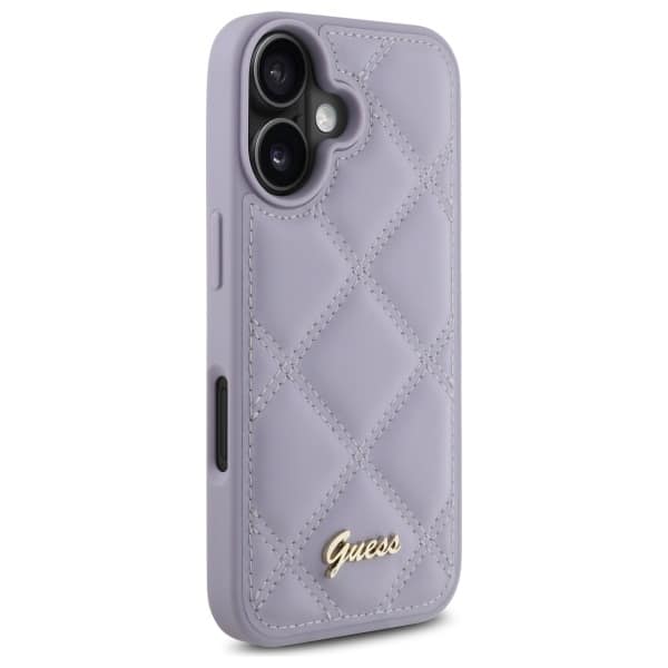 Guess Quilted Metal Logo - θήκη για Apple iPhone 16 - Μωβ - Image 4