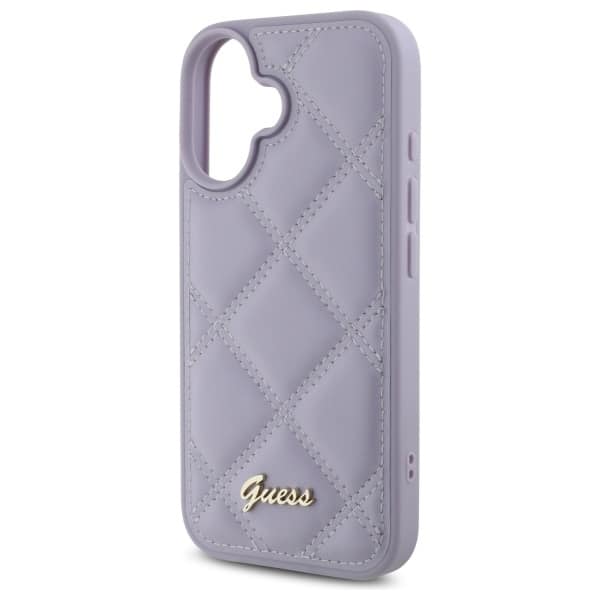 Guess Quilted Metal Logo - θήκη για Apple iPhone 16 - Μωβ - Image 6