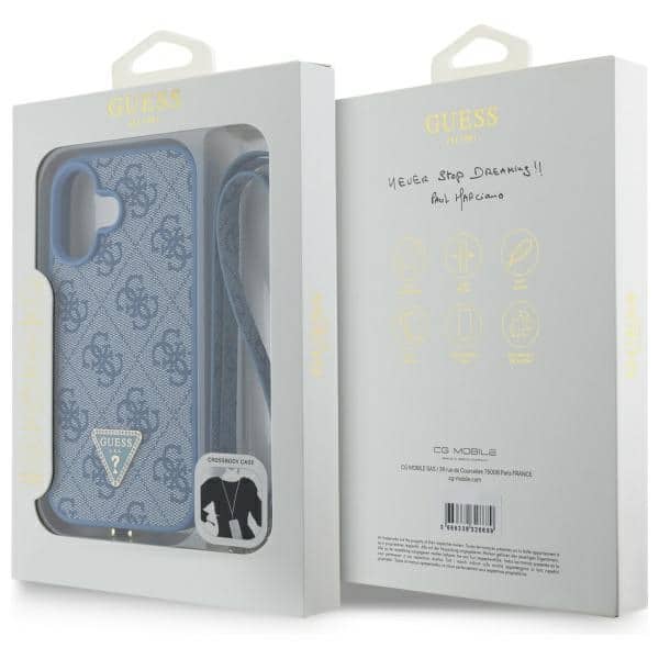 Guess Metal Logo Strass Crossbody - θήκη για Apple iPhone 16 - Μπλε - Image 9
