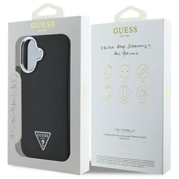 Guess Grained Triangle MagSafe - θήκη για Apple iPhone 16 - Μαύρο - Image 8