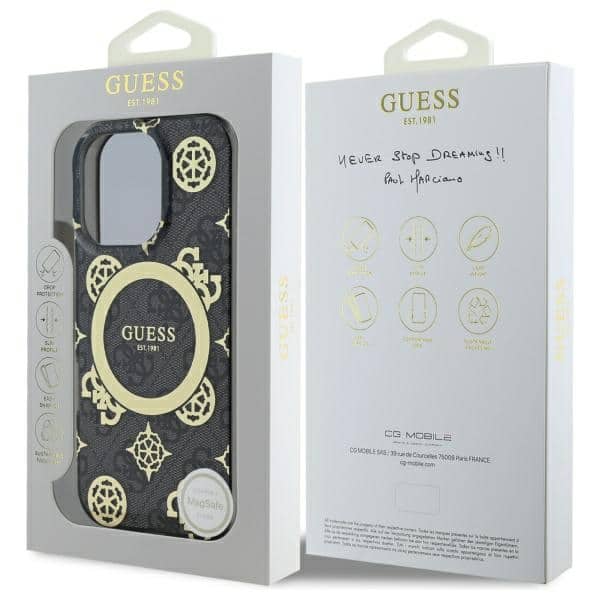 Guess IML Peony On 4G Background MagSafe - θήκη για Apple iPhone 16 Pro Max - Μαύρο - Image 7