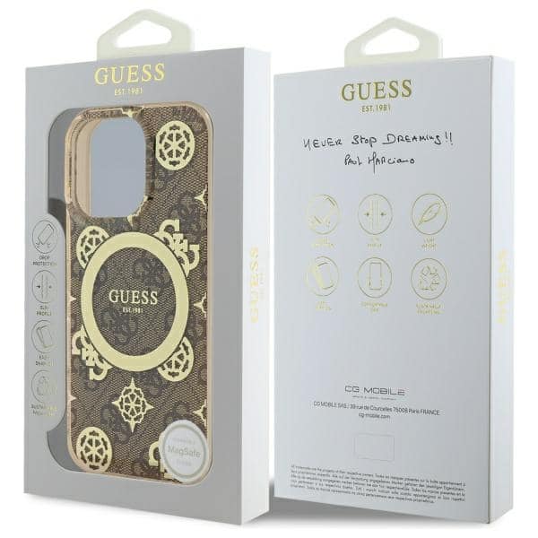 Guess IML Peony On 4G Background - θήκη για Apple iPhone 16 Pro Max - Καφέ - Image 8