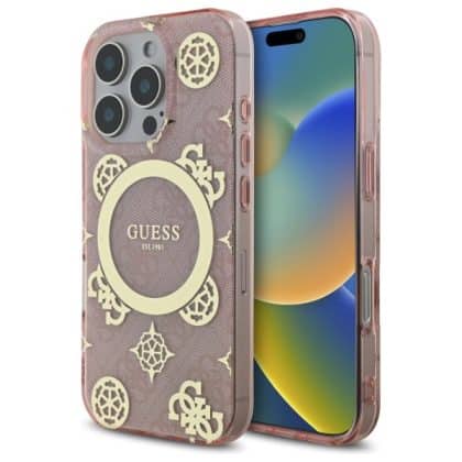 Guess IML Peony On 4G Background - θήκη για Apple iPhone 16 Pro - Ροζ