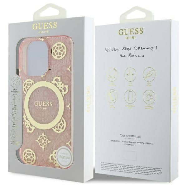 Guess IML Peony On 4G Background MagSafe - θήκη για Apple iPhone 16 Pro Max - Ροζ - Image 8