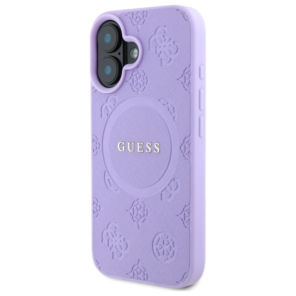 Guess Saffiano Peony Classic Logo - θήκη για Apple iPhone 16 Plus - Μωβ - Image 2