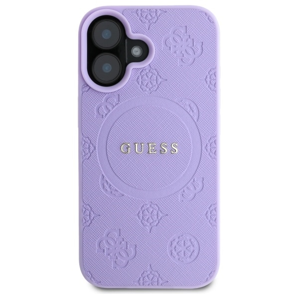 Guess Saffiano Peony Classic Logo - θήκη για Apple iPhone 16 Plus - Μωβ - Image 3